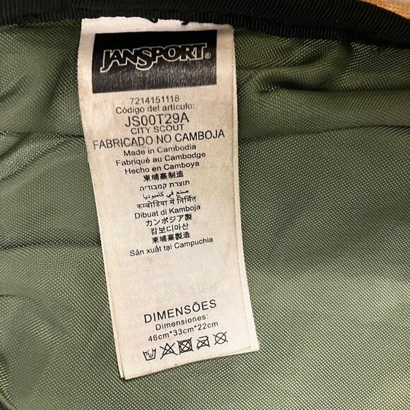 JanSport City Scout Backpack JS00T29A Camo Camouflage Book Bag Padded Straps - Picture 10 of 12